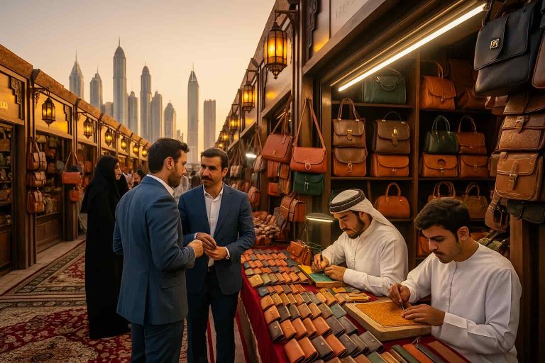 Hand-stitched leather goods production