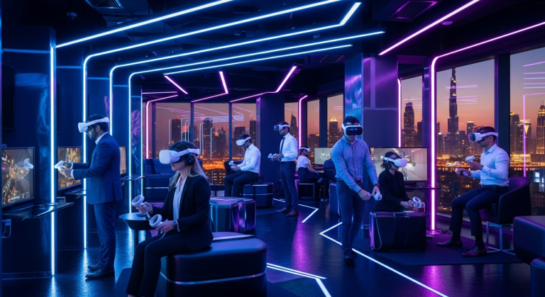 Virtual reality arcade for gaming